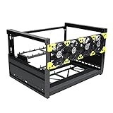 マイニングリグフレームは最大6GPUアルミニウムオープンエアマイニングケース 4個のファン付きコンピューターフレームT3マイナーリグケースを