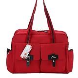 MENGMA 3点セット4colors ショルダーバッグ ハンドバッグ　斜め掛け　マザーズバッグ　大容量　高収納 (red)