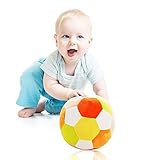 M 'babyカラフルベビーFootballおもちゃRattleボールソフト新生児幼児ぬいぐるみ枕、オレンジ&イエロー