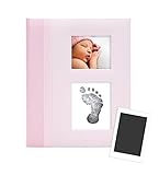 Pearhead Classic Baby Book with Clean Touch Ink Pad Included, Pink by Pearhead