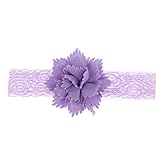 Lovoski 赤ちゃん　ベビー　ヘッドバンド　ヘアバンド　ターバン　花　レース　弾性　柔らかい　全6色 - ライトパープル