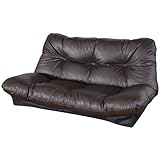 レザー二人掛けリクライニングソファ (ブラウン) 【厚みのある贅沢な座り心地/汚れにくい素材/5段階調節可】