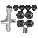 12mm ホイール六角ハブアダプター M4ねじ 角度調節可能 汎用タイプ RCカー用 5mm厚さ 1/10スケール 多様な車両対応 トラック・ミニ四駆・デコレーショングッズとしても活躍
