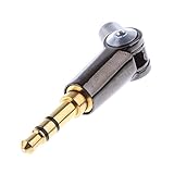Lovoski イヤホンプラグ　コネクタ　3ポール　オス　　直角　ストレートアングル　オーディオ　　3.5ｍｍ　銅　イヤホン修理　