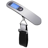ZZHdd 旅行はかり デジタルはかり 携帯式デジタル 計量器 デジタルスケール ベルト吊り下げ式 ステンレス仕上げ ラゲッジチェッカー 液晶ディスプレイ バックライト付 アウトドア ホームに最適の秤