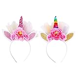 Fenteer ヘアアクセサリ　子とも　ウサギの耳形　花　かわいい　2個セット