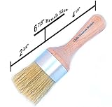 Chalk Mountain Brushes NEW LOOK - Large Round Boar Hair Bristle DIY Furniture Wax or Stenciling Brus