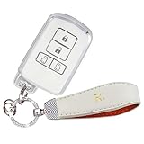[YANMW] ヴォクシー 80系キーケースノア 80系キーカバー 適合トヨタアルファード ヴェルファイア 30系シエンタ スマートキーケース(シルバーホワイト)