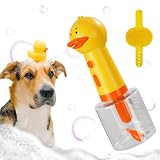 犬 シャンプー 泡立て器 ペット用 ソープディスペンサー 犬 猫 お風呂用品 バス シャワー シャンプー節約 400mlボトル 割合の目盛り付き Type-C充電式 IPX7防水 低騒音 日本語説明書付き ペットバスブラシ付き