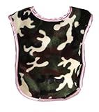 Patricia Ann Designs Camouflage Reversible Bib, Pink Fleece and Pink Satin Trim by Patricia Ann Desi