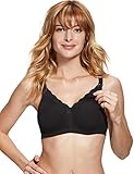 Gratlin レディース 授乳ブラジャー マタニティブラ 綿 前開き ノンワイヤー フルカップ パッドなし 脇高 大きいサイズ ブラック B80