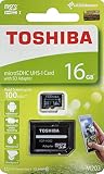 Toshiba (東芝) 16GB Micro SD メモリカード M203 SDHC UHS1 U1 クラス10 SDアダプター付き (THN-M203K0160A2)