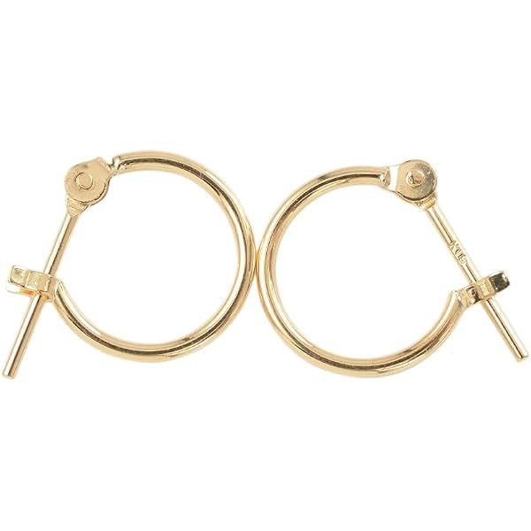 Amazon | [ハッピーグッツショップ] プラチナ フープ ピアス 1.0×15mm