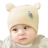 Amberetech ベビーベルベット帽 赤ちゃん 子供 防風・防寒・保温 耳保護 春秋冬新型　可愛く柔らかい小熊 二つ耳 　柔らかい手の感触 暖かくかわいい帽子 春 秋 冬 女の子 男の子 (ベージ
