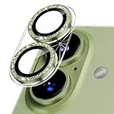 Podick カメラフィルム iPhone 17 用 カメラカバー キラキラ 9H強化ガラス アルミ合金 アイフォン17用 カメラ保護 ピカピカ キズ防止 耐衝撃 高透過率 黒縁取り 露出オーバー防止 極薄 いphone17レンズカバー プロテクター セージ