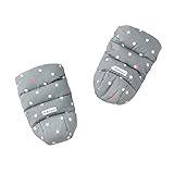 7AM Enfant ベビーカー用手袋 ウォームマフ フリース ベビーカー WarMMuffs Fleece Lined Brights 手袋 [並行輸入品] (Grey Polkadots)