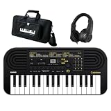 【選べるカラー＆セットオプション】【同色ヘッドホン&バッグセット】カシオ 電子キーボード SA51 SA50 Casiotone 32ミニ鍵盤 ブラック＆ホワイト ホワイト＆グリーン 子ども 初心者 入門 練習 SA-51 SA-50 (ヘッドホン＆キャリングバックセット, SA51 ブラック＆ホワイト)