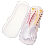 Piyo Piyo Training Fork & Spoon Set in Case - Yellow/Pink [並行輸入品]