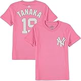 新しいYork Yankees Masahiro Tanaka Girls 7 – 14ピンク名前と番号Tシャツ( Large 14 )