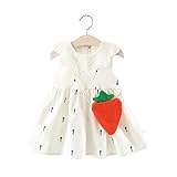 FEVON　ワンピース　ベビー　女の子　ノースリーブ　夏　キッズドレス　ガールズ　ニンジンのプリント　可愛い　バッグ付き　子供服　赤ちゃん　綿麻　幼児　プリンセス　通園　通学　70-100