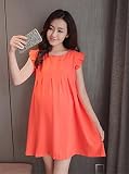 マタニティウェア 服 ワンピース 無地 ノースリップ ゆったり カジュアル ワンピース 妊婦服 産前 産後 レディース マタニティワンピース M オレンジ