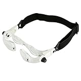 KKmoon ヘッドルーペ メガネタイプ拡大鏡 ヘッドバンドルーペ 3.8X 450mm焦点距離 テレビ/携帯電話画面拡大 視度調節機能 ヘッドバンド/電話ホルダー/メガネケース付き