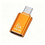 BOMIE USB Type-C 変換アダプタ 6A 120W 急速充電 10Gbps 高速データ転送 USB 3.2 Gen2 (メス) to Type-C (オス) 変換アダプタ OTG対応 アルミ製外装 M-acBook Pro/Air Phone 15/16/17 シリーズ Pad G-alaxy スマートフォン ノートパソコン タブレットなどType-C機器対応 オレンジ