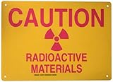 Brady 122717 Radiation and Laser Sign, 10" Height x 14" Width, Pink on Yellow [並行輸入品]