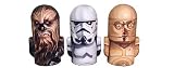 新しいスターウォーズHead Shape Coin Bank Tin x 3 ( Chewbacca、Stormtrooper、C - 3po))