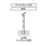 四国化成 手すり　セイフティビーム　SU型/SJ型　ビームタイプ　ビーム2段用 ベースプレート式　側面 支柱B SJ-BWBA08 （1本入） 　ブラックつや消し（BK）
