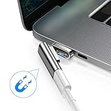 magsafe マグネットUSB C アダプター、Type c コネクタ、100W急速充電 USB3.1データ通信(10Gb/s) 4Kビデオ出力対応、MacbookやMacBook ProなどのUSB C デバイスに適用する (グレー)
