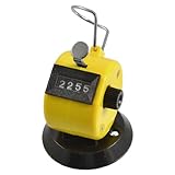 uxcell　数取器 手持型　ゴルフピッチ　4桁数　クリッカー　手持ちカウンター　ブラック　黄色