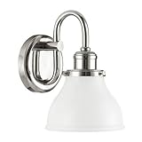 251最初Graceポリッシュニッケルone-light Bath Sconce withミルクガラスシェード