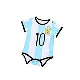 ALLAIBB ベビーボディースーツ 夏 半袖 ロンパース サッカー 男の子 女の子 ワールドカップ ギフト ブルー ホワイト 90
