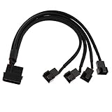 P Prettyia PCケース　CPUファン　4ピン3ピン4ウェイスプリッタアダプタケーブル　270mm　アクセサリー