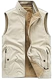 [Ｒｏｒｔｙｎｏ] リバーシブル ベスト メンズ アウトドアベスト 夏 フィッシングベスト 秋 ミリタリーベスト 両面着 多機能 釣りベスト ポケット多い スタンドカラー カーゴ ワークベスト 綿 カジュアル ノースリーブ チョッキ 軽量 速乾 通気 アウター メンズベスト