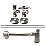 ウエストブラスd19105blk-07呼び1 / 2インチ圧縮レバーハンドル角度停止Complete Pedestalシンクインストールキットでサテンニッケル