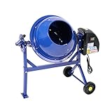 コンクリートミキサー 青 練上量20L ドラム容量46L 電動 モーター式 100Vモーター 混練機 攪拌機 かくはん機 コンクリート モルタル 堆肥 肥料 飼料 園芸 タイヤ 車輪 キャスター ミキ