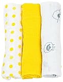 Lulujo Baby Muslin Cloths, Sunshine Yellow, Mini, 3 Count by lulujo Baby [並行輸入品]