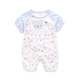 TopCotton ロンパース 半袖 新生児 秋 かわいいクマ (60-70cm)