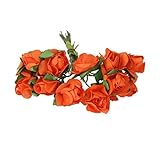 GRALARAパーティー　デコレーション用　紙製　造花　ブーケ　直径1.5cm　ミニバラ　（オレンジ）