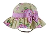 (ビグッド)Bigood かわいい 赤ちゃん ベビー 帽子 つば広ハット サファリハット 女の子 ガールズ キッズサンバイザー UVカット お出かけ 花柄（イエローL）