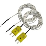 温度センサー，SODIAL(R)2ｘ 50-200CフォークターミナルKタイプ熱電対プローブ温度センサー