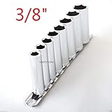 Wennow 9個入りDeep Wellソケットセットクローム3 / 8 "ドライブセットまたはSAE onスナップレール