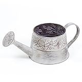 ローズ柄フラワーポット　プランター　ジョウロ型　L　グレー