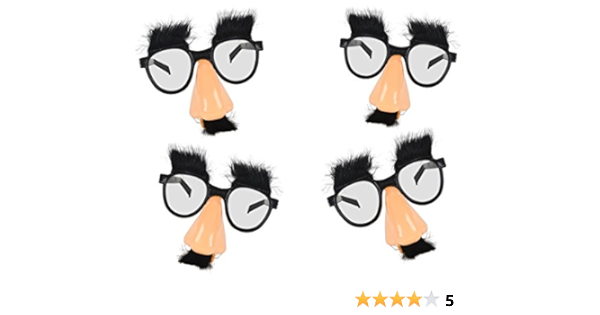 Amazon Play Kreative 変装メガネ 面白い鼻 眉毛 口ひげ 12個パック 子供用 ファジー鼻 Groucho Marxメガネ ハロウィーンコスチューム用 ドレスアップ 面白いパーティー ジョーク ギャグに ジョーク どっきり おもちゃ
