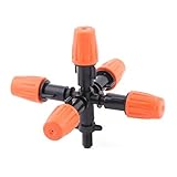 DealMuxガーデンスプリンクラー灌漑ミスト霧5-ヘッドノズルは、1 / 16BSP取り付けダイヤスプレー