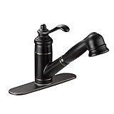 Designers Impressions 651472オイルはブロンズシングルハンドルキッチン蛇口 – キッチンシンク蛇口with pull-out Sprayer 651472