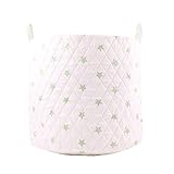 Minene Storage Basket (40 x 45 cm, Large, Cream with Green Stars) by Minene