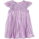 OSHKOSH(オシュコシュ) 2ピースプリーツシフォンドレス パープル ワンピース 18ヶ月【並行輸入】